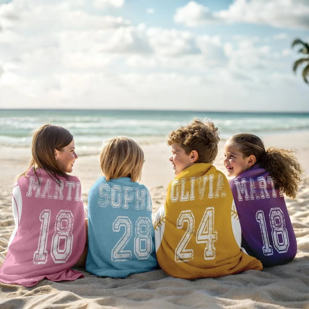 Maßgeschneiderte Strandtücher Baseball Team Super saugfähiges Badetuch Anti-Sand-Pool-Handtuch für Schule Jungen Mädchen personalisierte Handtücher – Detail 5