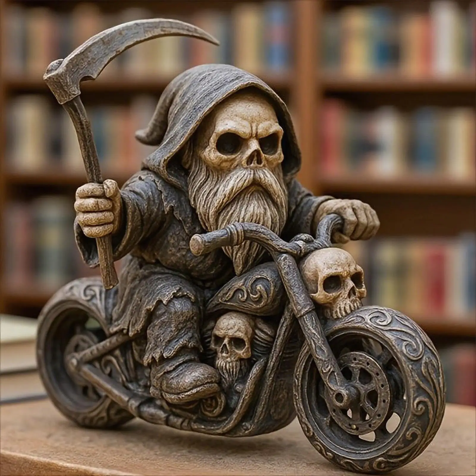 Reaper Figurine Desktop Skeleton Reaper Statue Decorative Figurine For Themed Bars Halloween Dining Table Bedside Window Sill