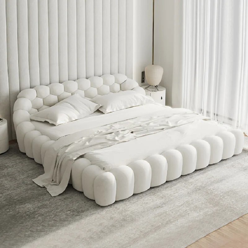

Bubble bed, Italian light luxury designer creative Internet celebrity modern simplicity, double fabric
