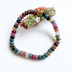 Rare 5*8MM Tourmaline Bracelet Oval Natural Stone Jewelry Noble Elegant Exquisite Beaded Gemstone Hand Chain Women Yoga Pulsera