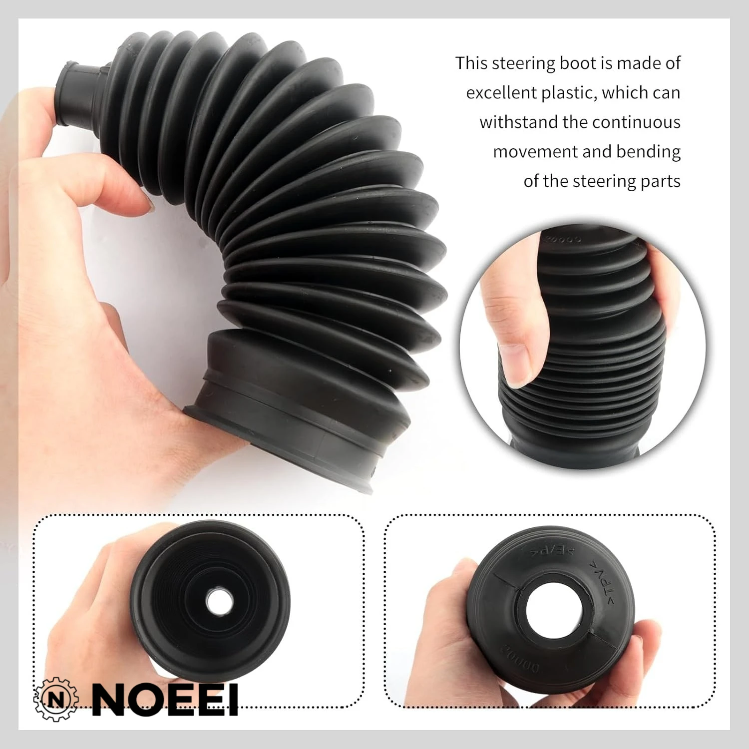 NOEEI Pair For Toyota Accessories Steering Rack & Pinion Boot Kit Inner Tie Rod Bellow