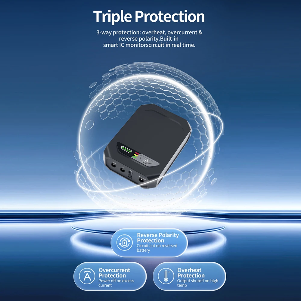 10400mAh USV-Notstromversorgung DC 12V 9V 5V Ausgang 18650 Abnehmbare Tragbare USV Unterbrechungsfreie Stromversorgung für WLAN-Router – Detail 8