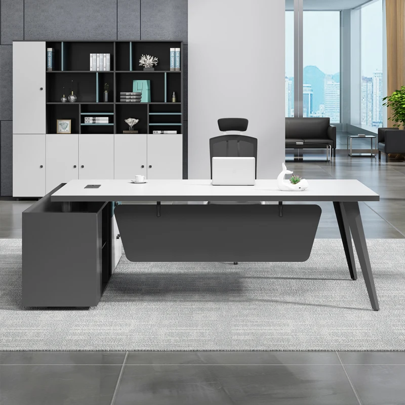 Minimalist Wooden Office Desks Manager Modern Luxury With Drawers Office Desks Computer Simple Design Furniture Bureau LLOD