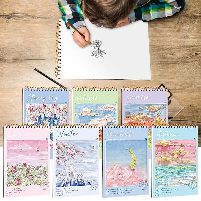 Cuaderno de bocetos profesional A4 engrosado pintado a mano, dibujo de Graffiti, cuaderno de bobina en blanco para arte, suministros escolares para estudiantes