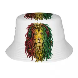 Bob Marley Merch Jamaica Reggae Lion Bucket Hat for Men Women Beach Rastafarian Field Hat Dropshipping