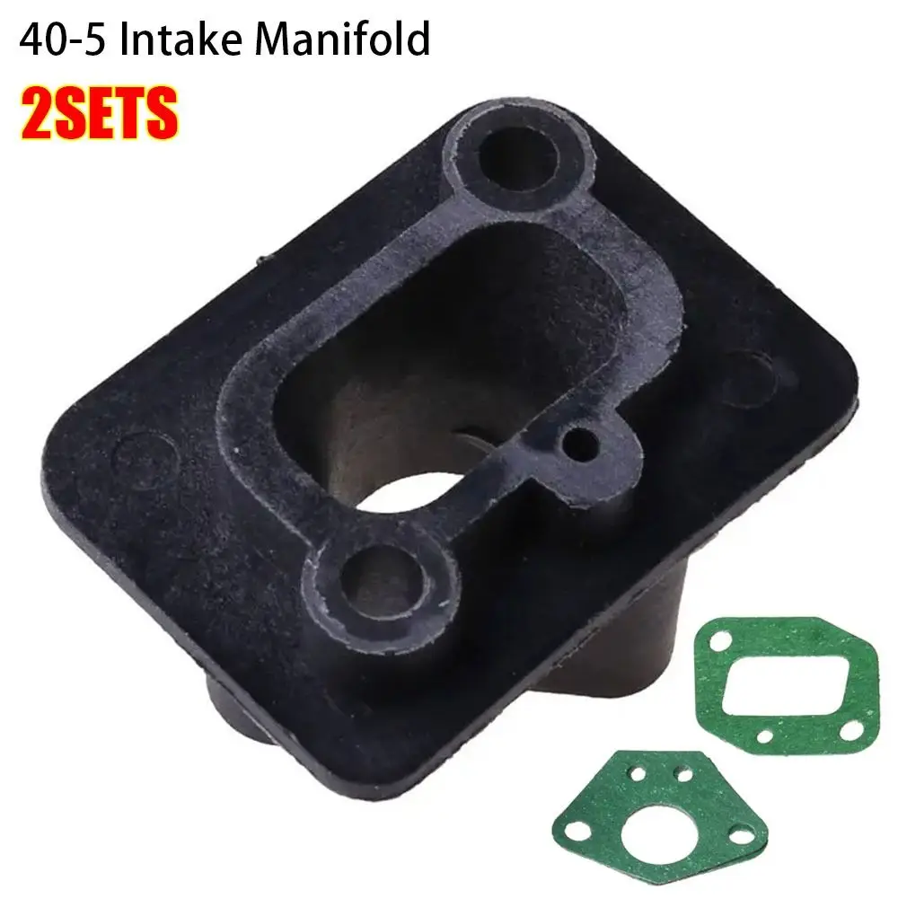 2Sets New Admitting Pipe Intake Manifold 40-5 43CC 52CC Lawn Mower Accessory Carb Adaptor Part Carburetor Base Connector