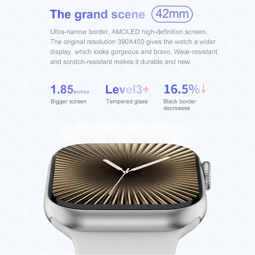 جديد DT Watch X ساعة ذكية صغيرة ثلاثية الأبعاد القائمة فيديو AI صوت NFC الرياضة سجل اختبار الصحة 1.85 بوصة AMOLED BT دعوة المرأة ساعة ذكية