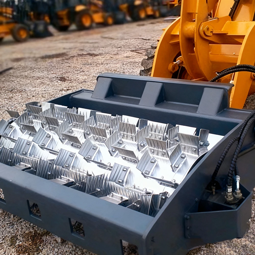 Skid Steer Loader Drum-Type Vibrating Ice Breaker Multi-Functional Vehicle-Mounted Ice Breaker and Snow Removal Combination Unit