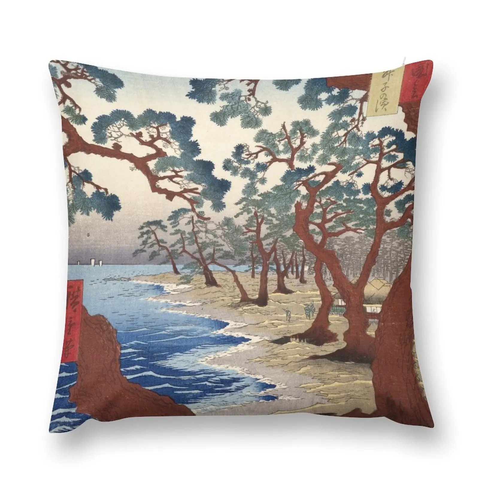 The Maiko beach by Utagawa Hiroshige, 1853 Throw Pillow christmas decorations 2025 Sofa Cushion Pillows Aesthetic pillow