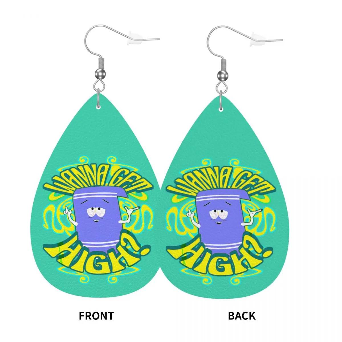 أقراط دمعة جلدية مخصصة للنساء أقراط جلدية موضة مضحكة كرتونية خفيفة الوزن للعطلات والحفلات