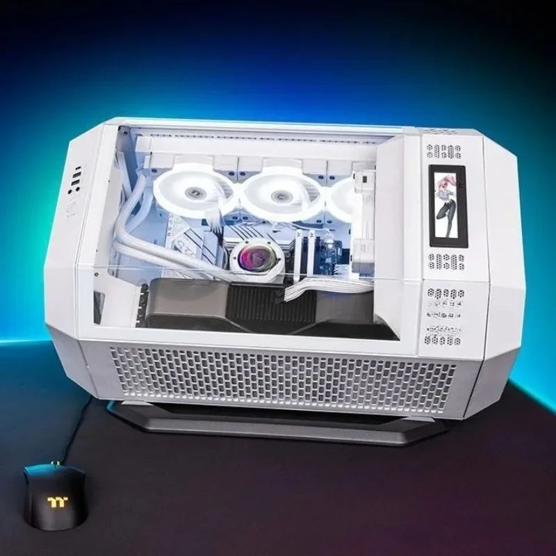 Desktop computer mini desktop host case, glass e-sports game water-cooled sea view room chassis