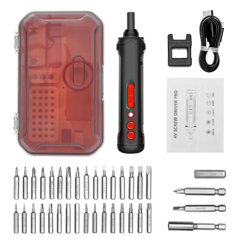 Electric Screwdriver Set Rechargeable Screwdriver Portable Electric Drill Mini Screwdriver Machine Screw Tightening Repair Tools