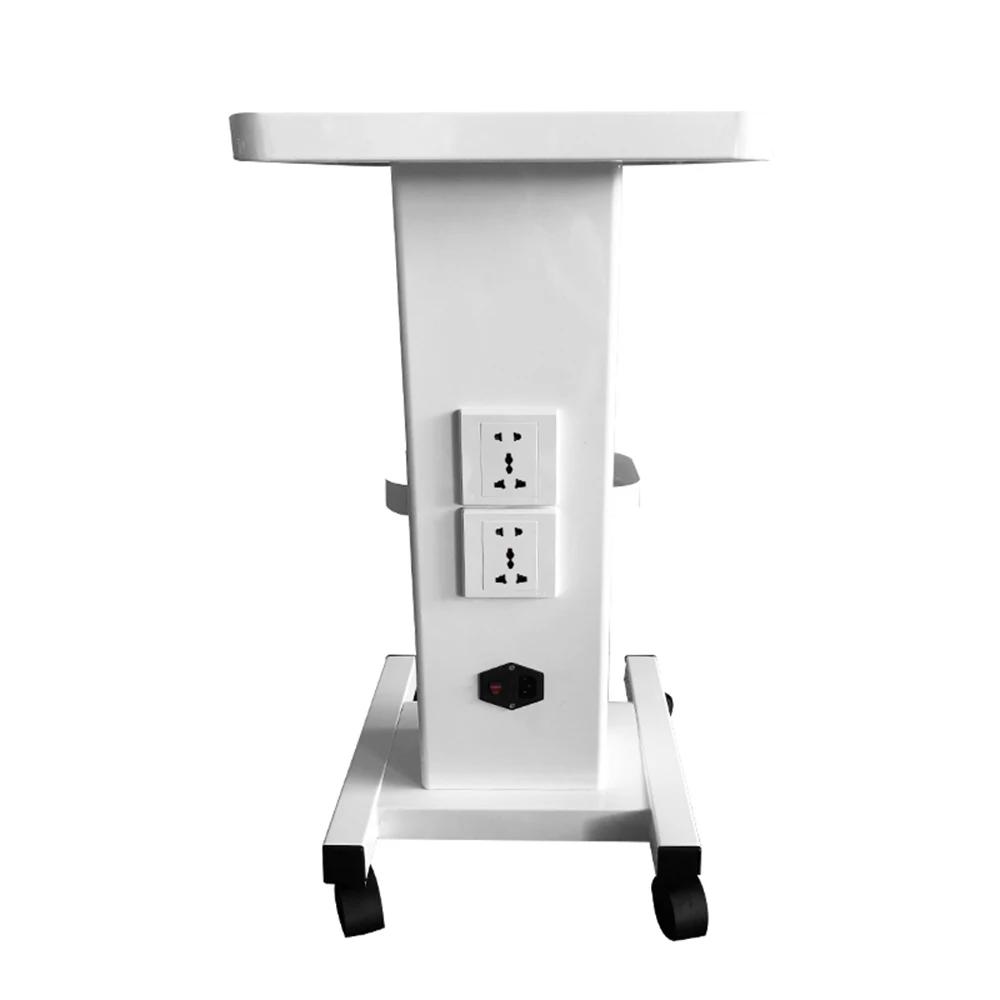 68.5 * 37 * 15cm White Salon SPA Trolley Stand For Cavitation Beauty Machine Instrument Rolling Cart With Storage