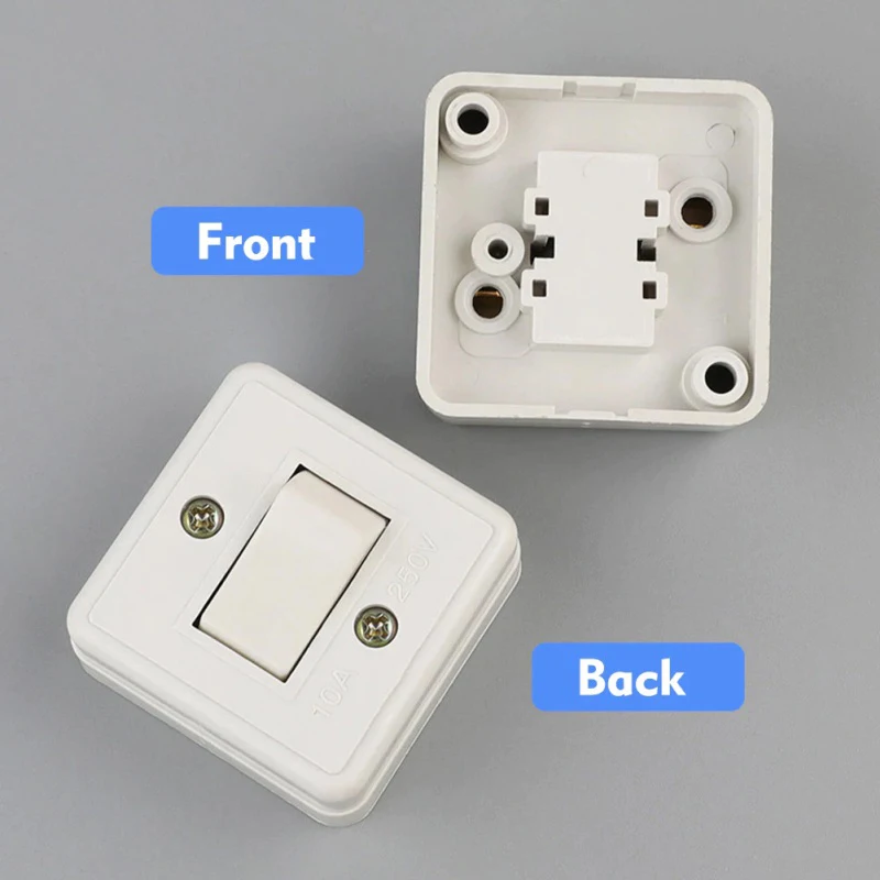 1pc Home Wall Light Press Switch Surface Mounted Snap Switch 10A 250V. 1 GANG 2 GANG SNAP SWITCH Smart Home Accessories