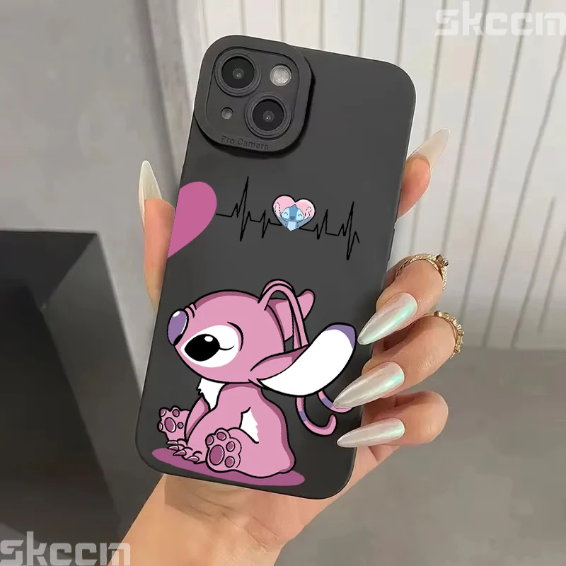 جراب هاتف ديزني ستيتش آنجل لهاتف آيفون ، غطاء ناعم مقاوم للصدمات لهواتف آيفون 16 و 15 و 14 و 13 و 12 و 11 برو ماكس ، بلس ، إكس ، إكس إس ، إكس آر ، ميني #3