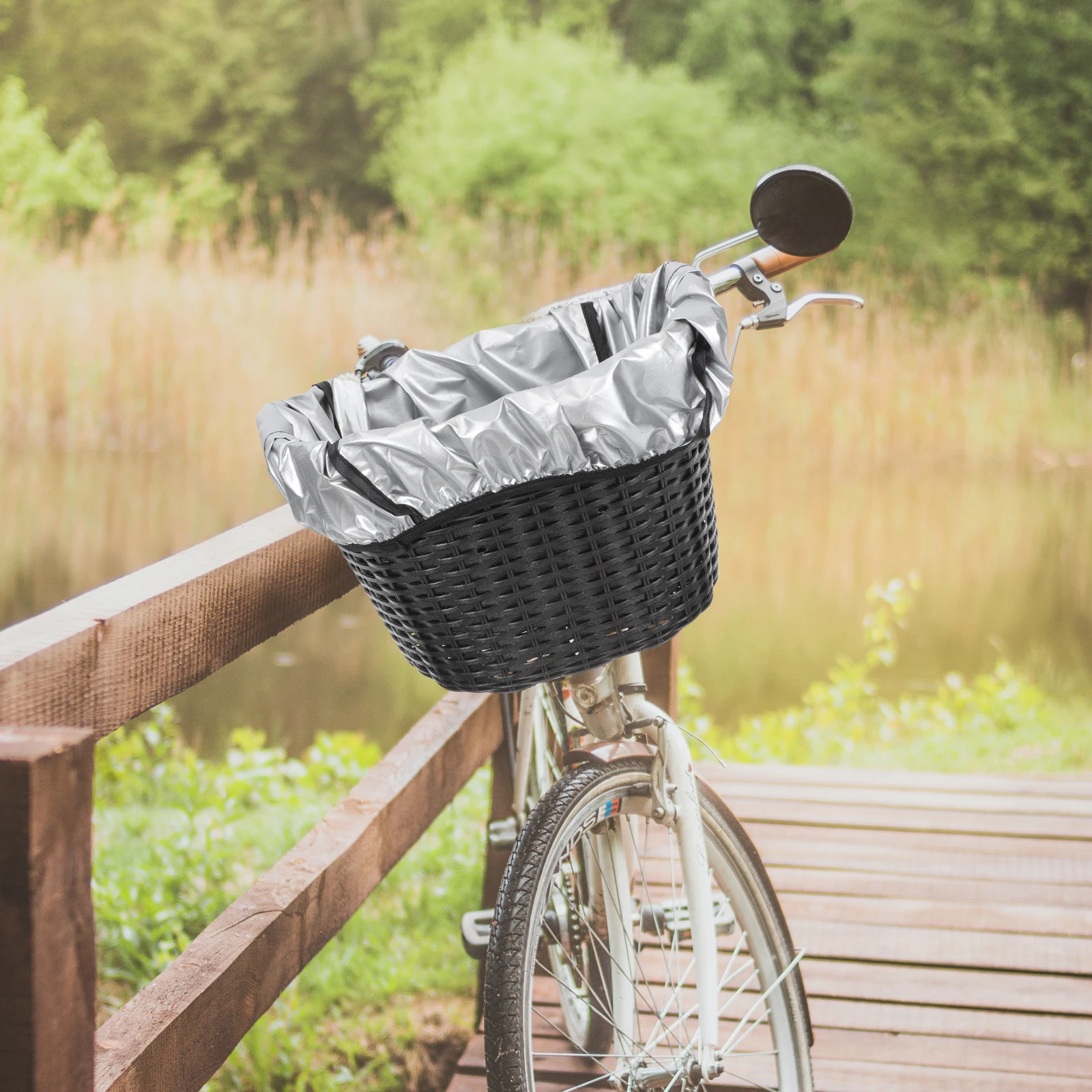 

1pc Waterproof Bicycle Basket Cover Liner Oxford Cloth Riding Handlebar Bike Front Rear Cycling Dust Proof Lightweight Compact