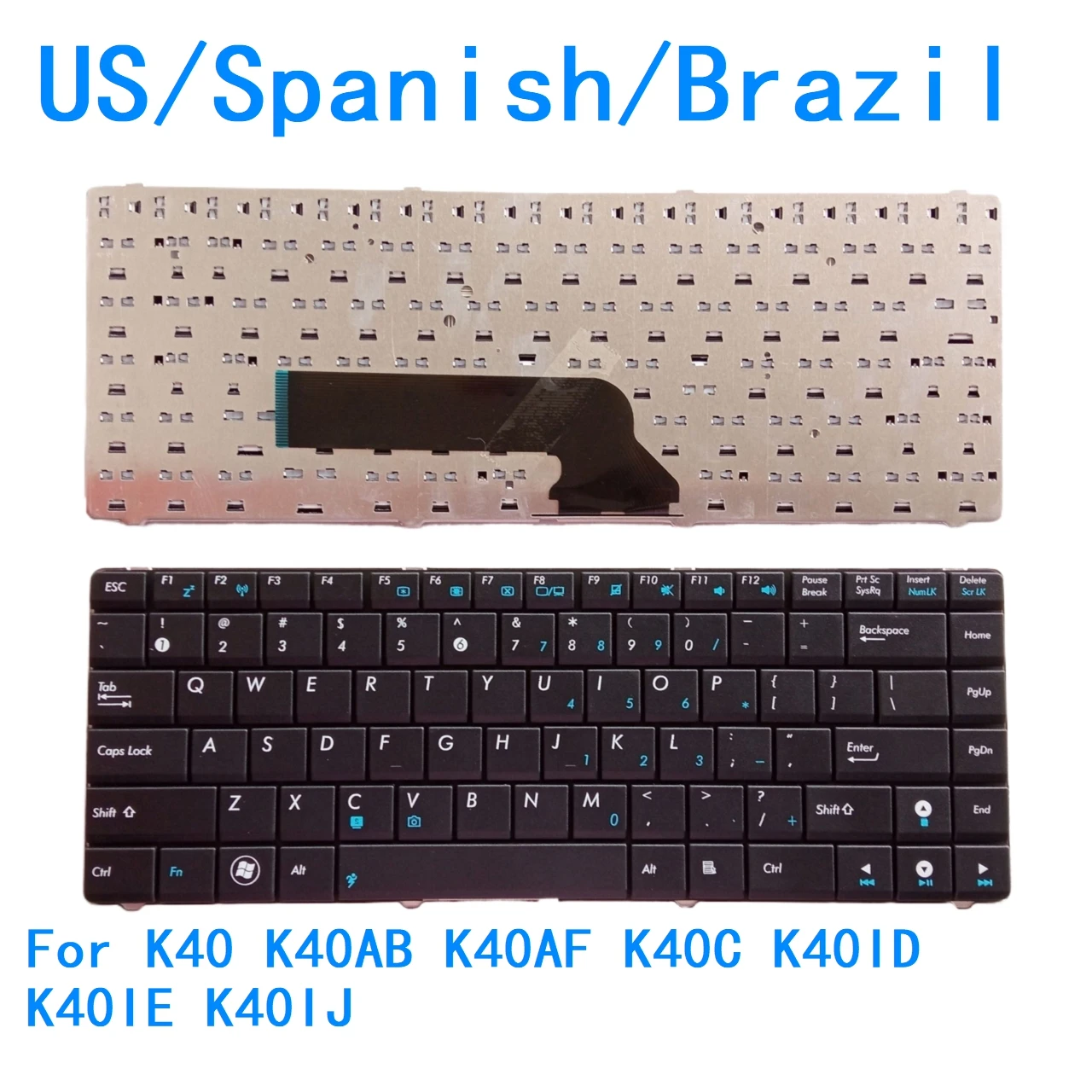 

Новая американская испанская бразильская клавиатура языка для ASUS K40 K40AB K40AF K40C K40ID K40IE K40IJ, сменная клавиатура для ноутбука