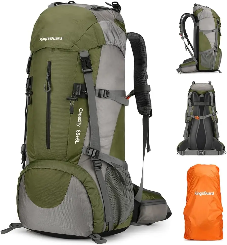 

70L Lightweight Waterproof Hiking Backpack with Rain Cover for Travel Camping Large Backpacking Pack