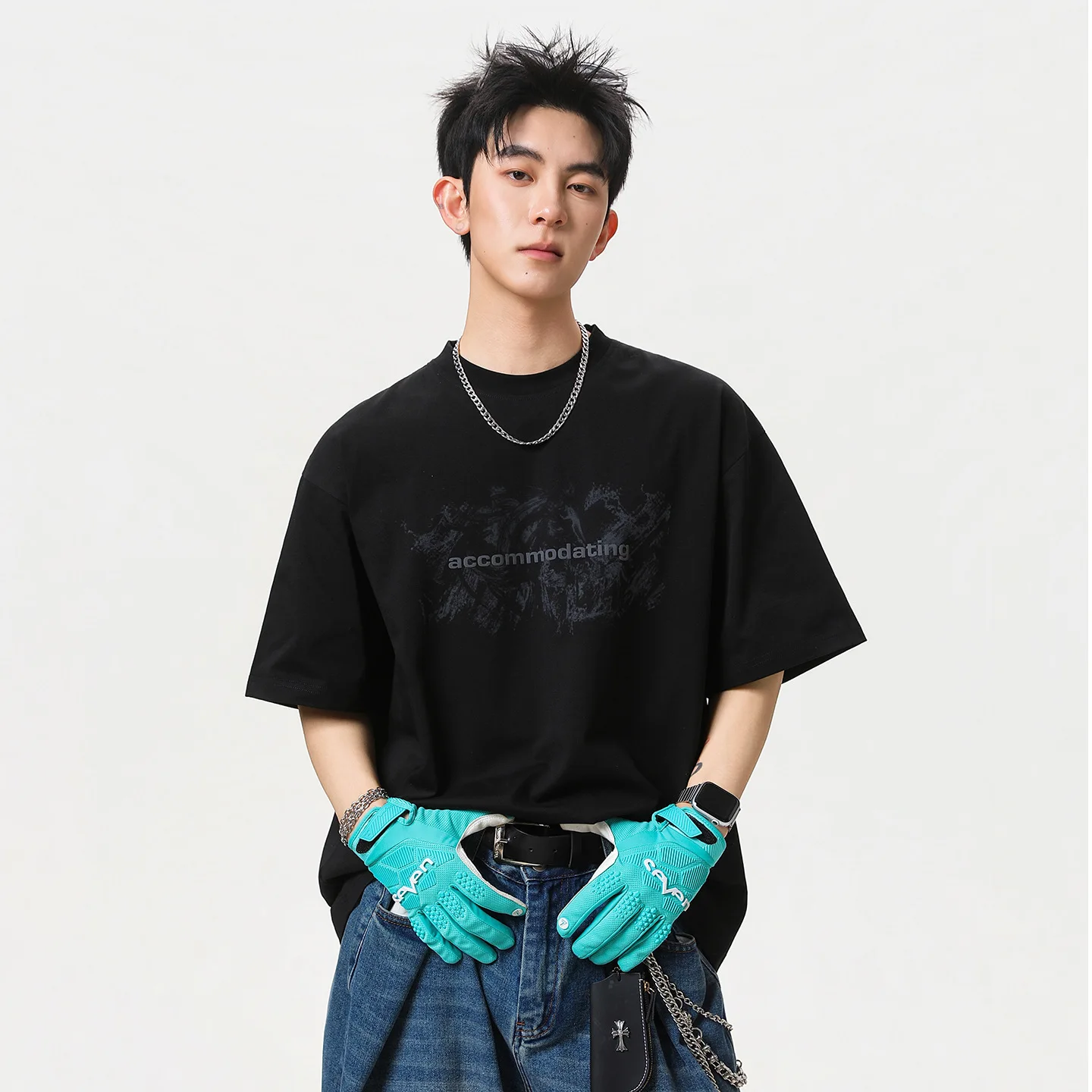 

Мужская футболка TFETTERS 2026 для активного отдыха, летняя, охлаждающая, дышащая, 100% хлопок, влагоотводящая, для тренировок, повседневная, с коротким рукавом