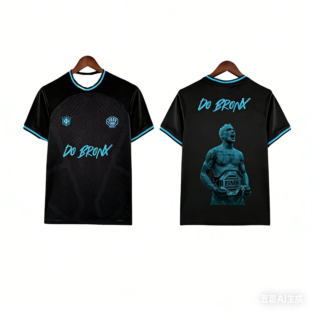 Charles Oliveira MMA Special Edition Fußballtrikot für Kinder, Sommer, übergroßes, atmungsaktives, schnell trocknendes Champion-Sport-T-Shirt – Detail 6