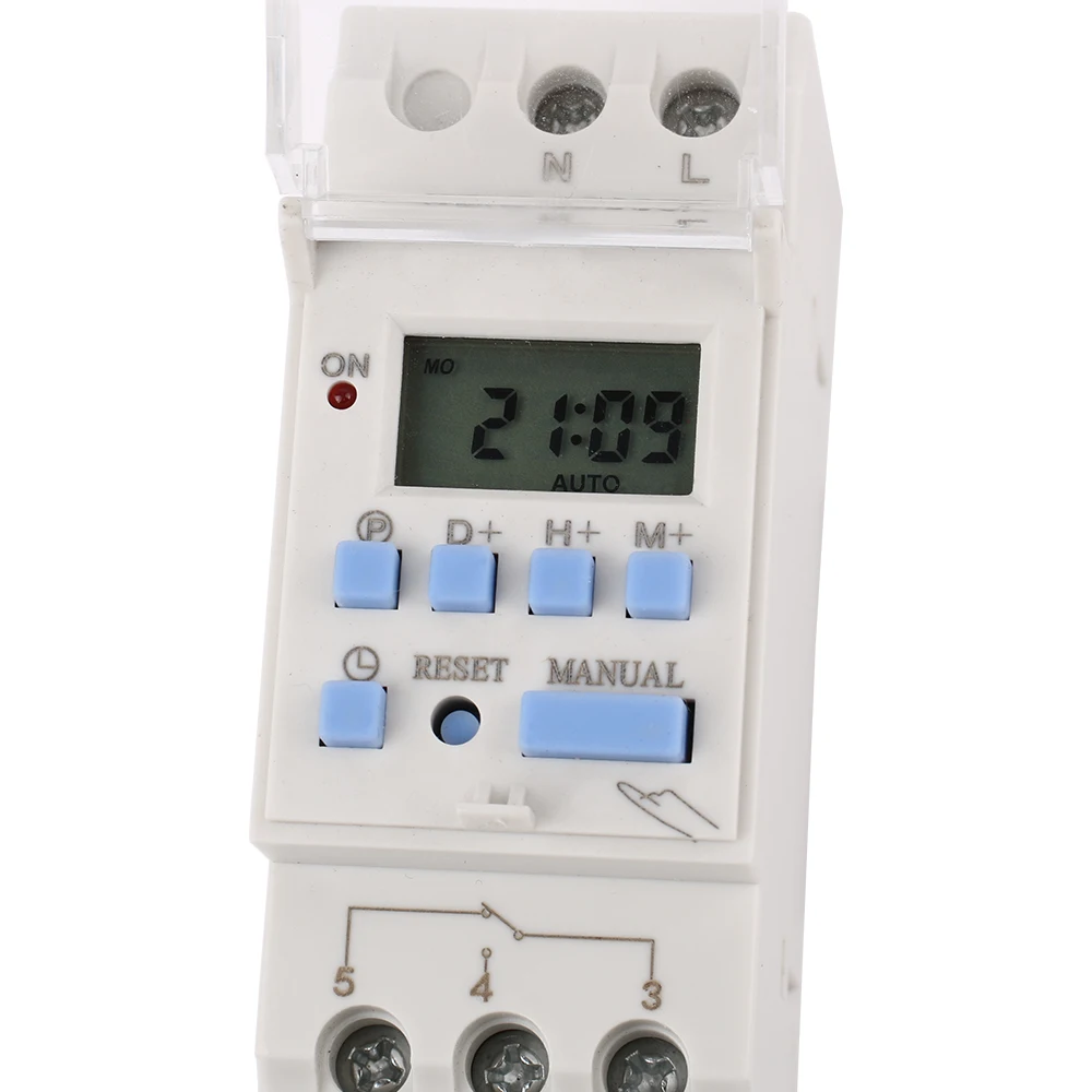 Imagem -04 - Dias Trilho Din Lcd Semanal Programável Interruptor de Temporizador Eletrônico 1no1nc 220vac 12v24vdc 18on Off Relé de Tempo 1pc Ahc30a Ahc30b 40a