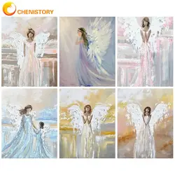CHENISTORY Oil Painting By Numbers With Frame Angel Diy Crafts For Adults Picture Paint Home Decors Gift On Canvas Handiwork