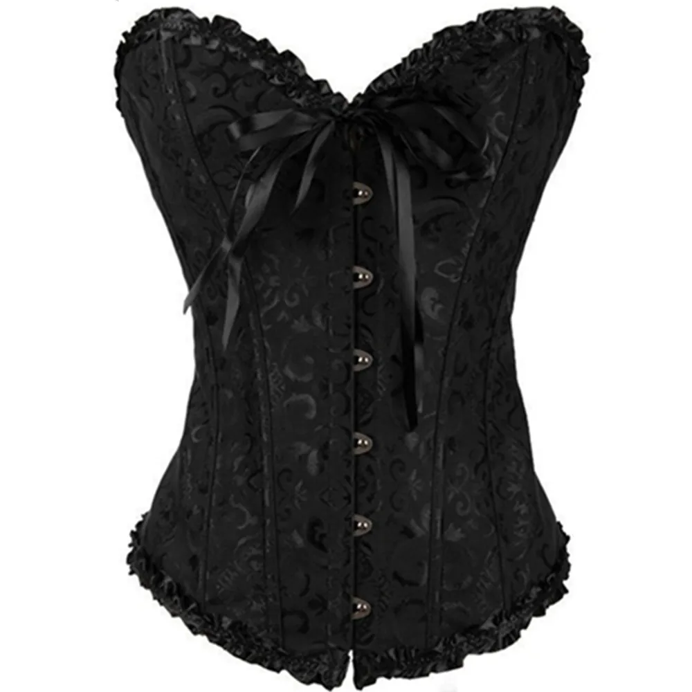 Steampunk Gothic Corsets Sexy Women's Plus Size Corsets and Bustiers Overbust Gothic Strapless Brocade Corselet Clothing