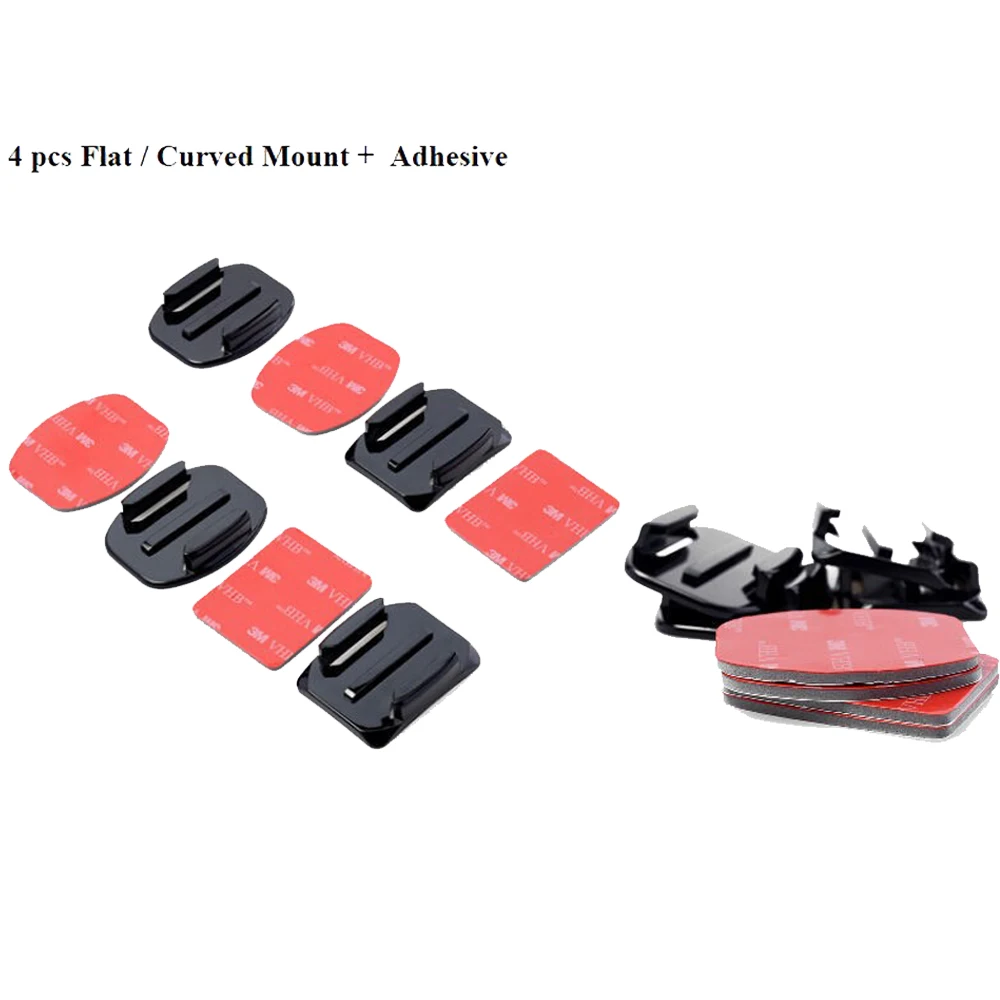 BYNCG for GoPro Hero11 10 9 Accessories Set 104pcs Flat and Curved Base Adhesive Mount 3M VHB Stickers Go Pro Session Xiao yi 4K