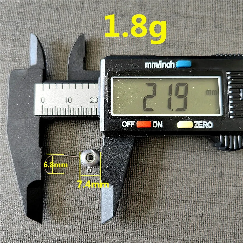 Swolfy 30 Stück 1g 1,8g 3,5g Kopfhaken Mini Rock Fishing Haken Finesse Köder Angelhaken Jigkopf Haken Geeignet für Köder Wurm Bait – Detail 6