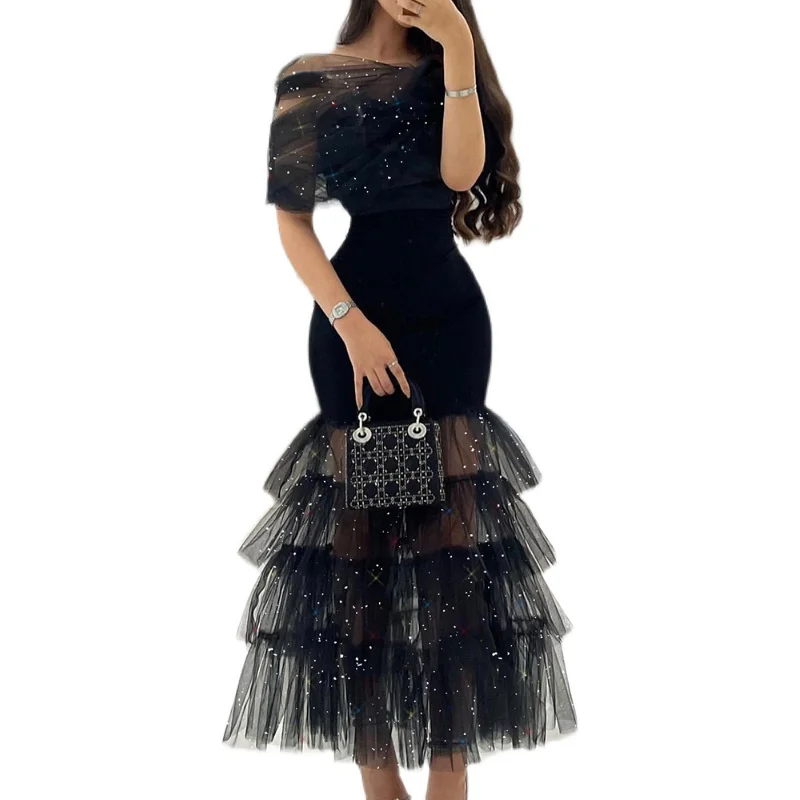 Sexy Par Avond Dr vrouwen ular Ins Verjaardag Par Me Splice Dr Hoge Taille Baljurk Lange Rok ort Sve