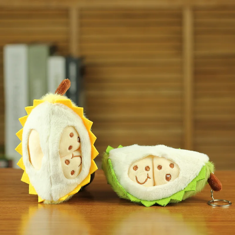 ตุ๊กตาผลไม้จำลอง ทุเรียนน่ารัก ตุ๊กตาทุเรียนนุ่มนิ่ม พวงกุญแจตุ๊กตา ของตกแต่งกระเป๋า ของขวัญวันเกิด พวงกุญแจตุ๊กตา