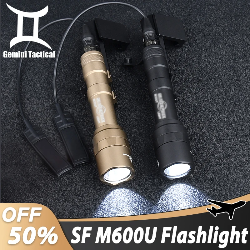 

WADSN Tactical SF M300C M600U Hunting Weapon Flashlight Airsoft Surefir M300c M600u Scout LED Light With Metal Offset Mount Base