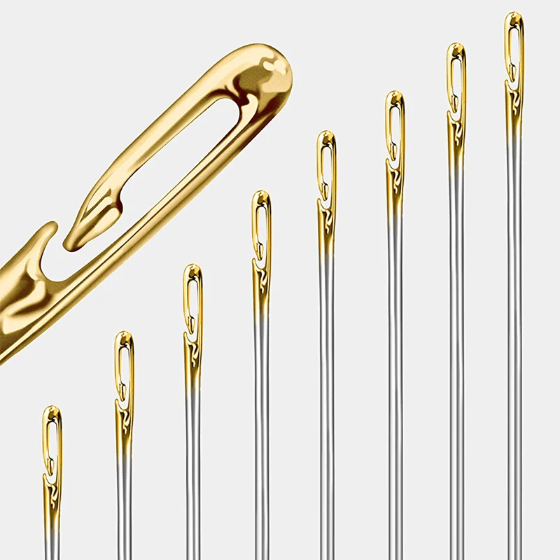 24Pcs/set Self Threading Sewing Needles Hand Sewing Embroidery Needles For DIY Sewing and Mending Easy Side Threading