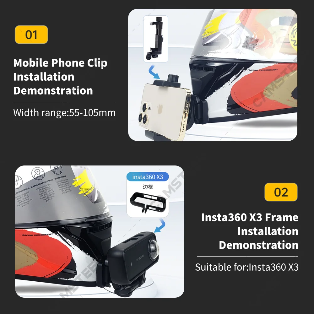 خوذة Swep M8 مخصصة ، حامل ذقن من الألومنيوم لـ GoPro Hero 12 ، 11 ، 10 ، 9 ، Insta360 ، X4 ، X3 ، Ace Pro ، DJI vition 3 ، 4 ، ملحقات الكاميرا