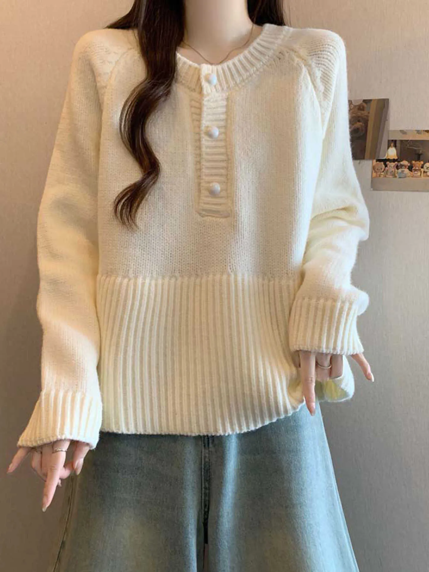 

Модный вязаный свитер для женщин: новинка зимы, облегающий топ средней длины с длинными рукавами, удобный для повседневной носки