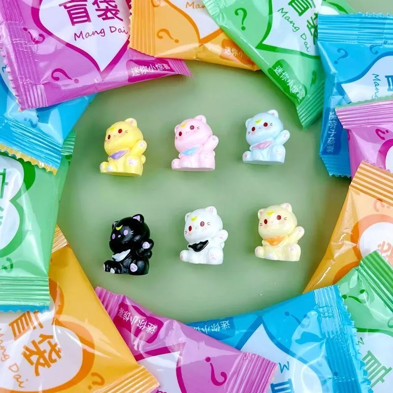 5-40 Mini caja ciega de animales de simulación, juguetes para sorpresas, juego de marea, estatuas pequeñas, gatos falsos, bolsas ciegas para adivinar, regalo para niños