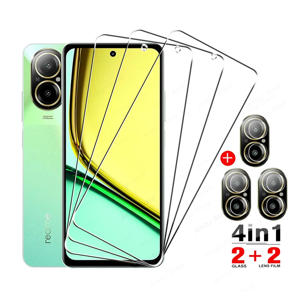 

Закаленное стекло 6 в 1 для Realme C67 C63 C55 C53 GT NEO 5 3T 3 2T Pro GT Master Edition Note 50 Защитная пленка для объектива камеры
