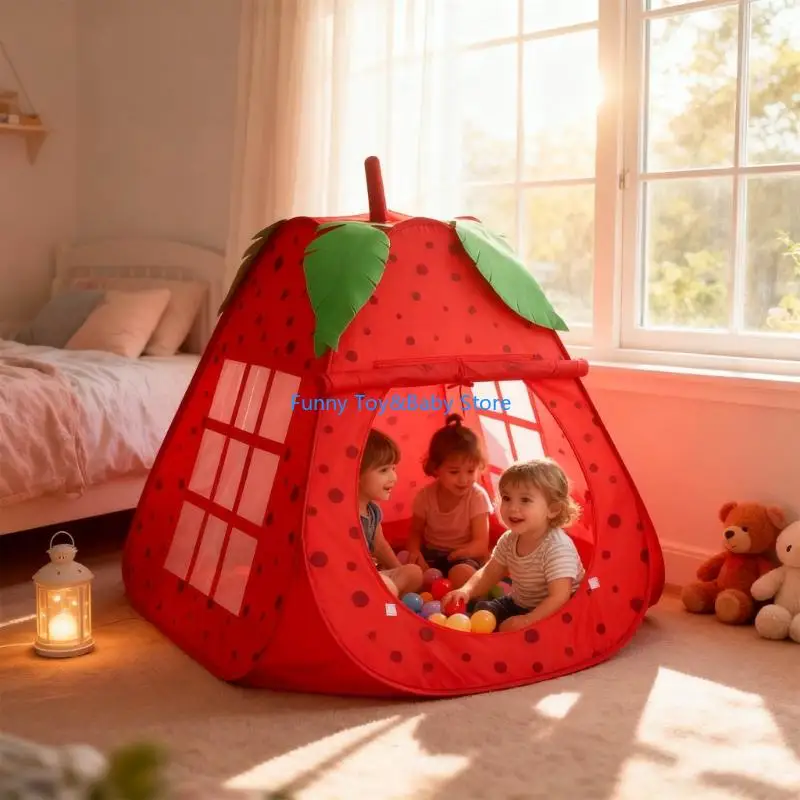 خيمة لعب داخلية للأطفال للمسابقات الإبداعية مأوى من القماش الدائم سهل الترتيب خطة مرنة مساحة آمنة للأطفال C90B