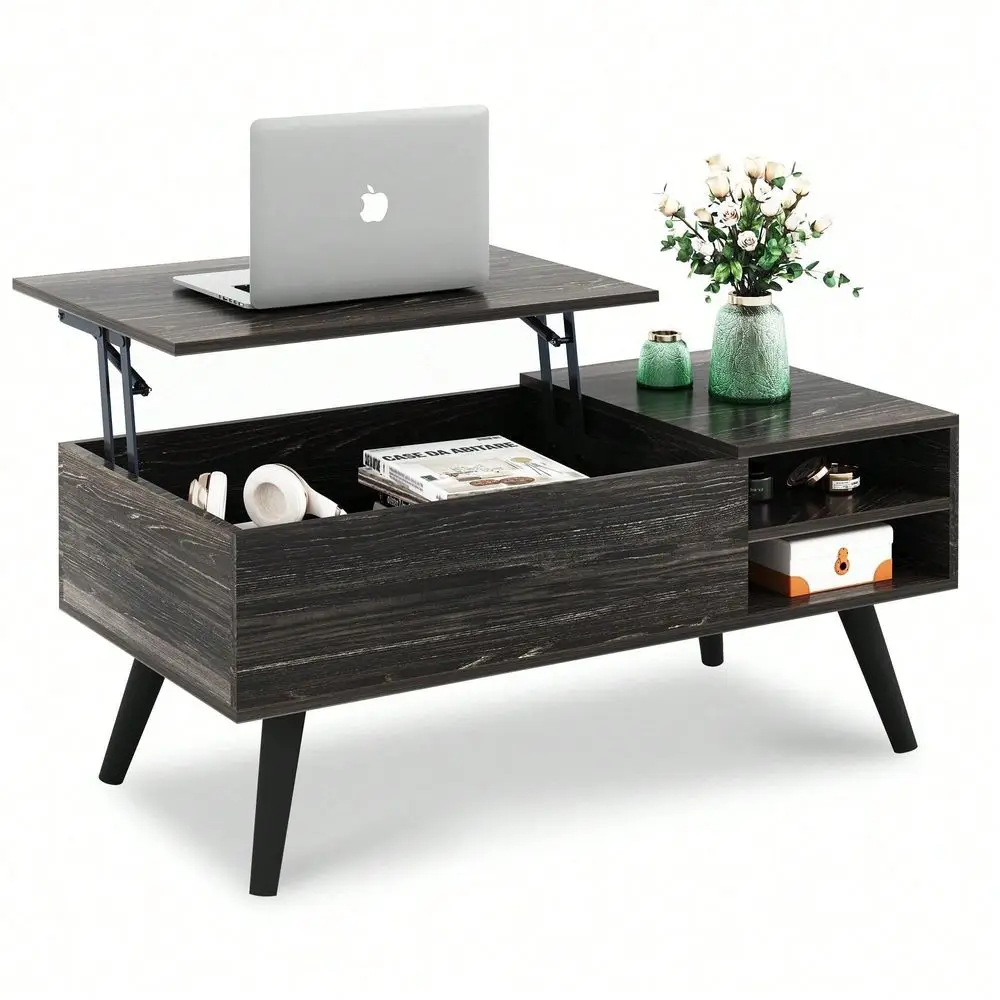 

Lift Top Coffee Table With Hidden Compartment And Adjustable Storage Shelf, Lift Tabletop Dining Table For Home Living Room, Of