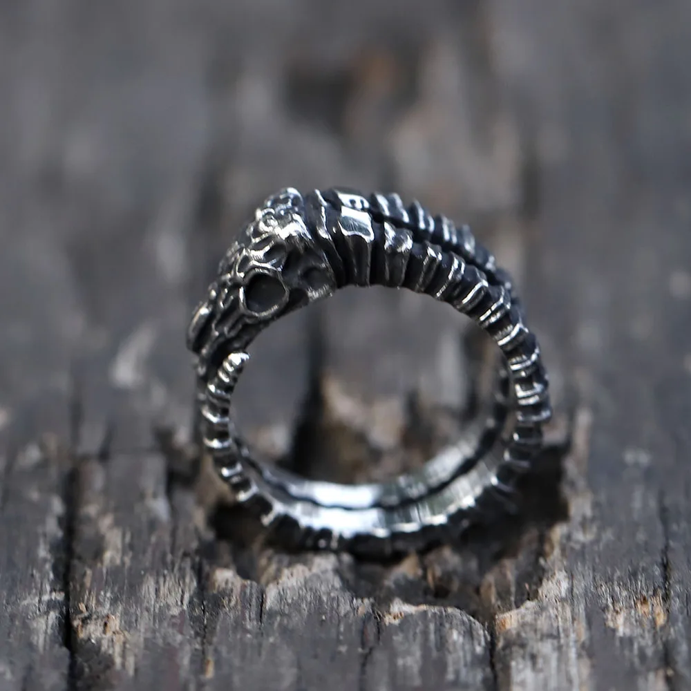 2022 NEW Men\'s 316L stainless steel Sheep Skull head rings for teen hip hop fashion punk Jewelry Gifts free shipping