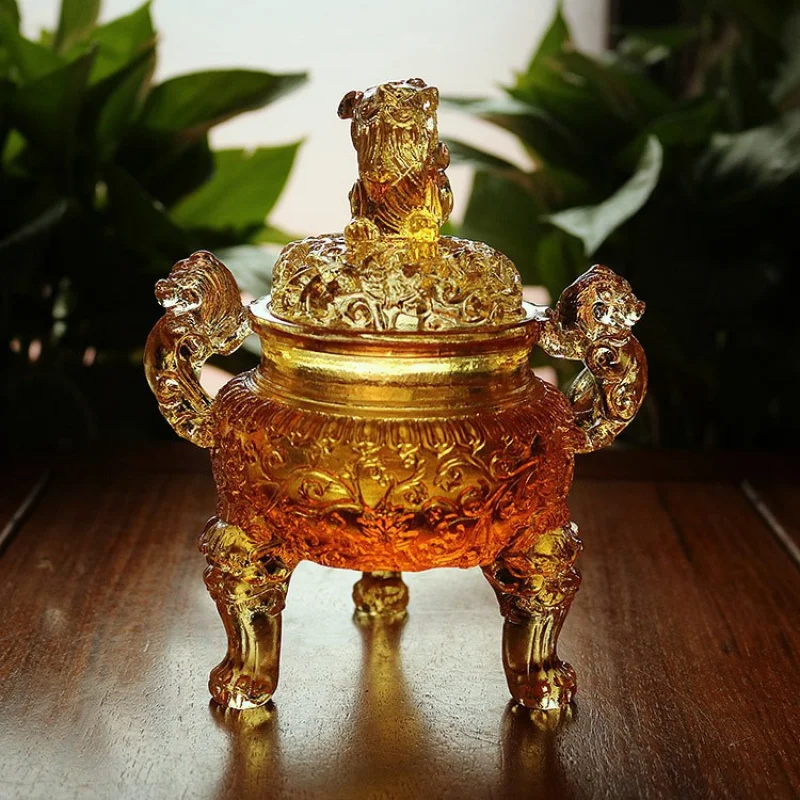Traditional Handmade Glazed Three-Legged Suan Ni Burner Zen Supplies Furniture Ornament Pixiu Lion Incense Burne