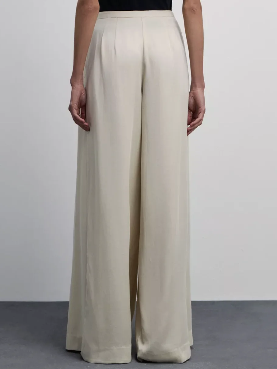 Parc Fee Casual Loose Apricot Women's Pants Fashion High Waist Wide Trousers Elegant Classic Full Length Pants Female Clothing