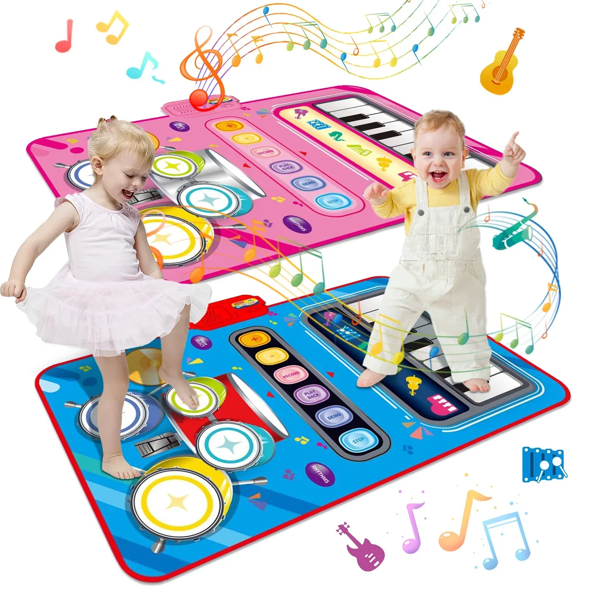 Jouets musicaux pour tout-petits, clavier de piano, batterie de jazz, polymère de jeu mentaires oriel, jouets éducatifs, 2 en 1