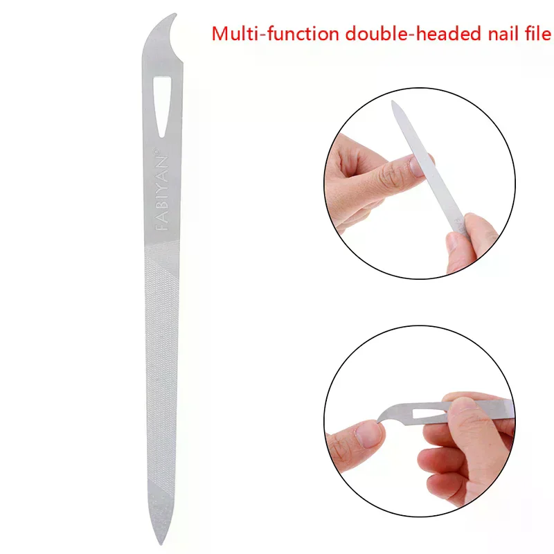 1 Pcs Stainless Steel Nail File Double Sides Thick Nails Pedicure Manicure Tools