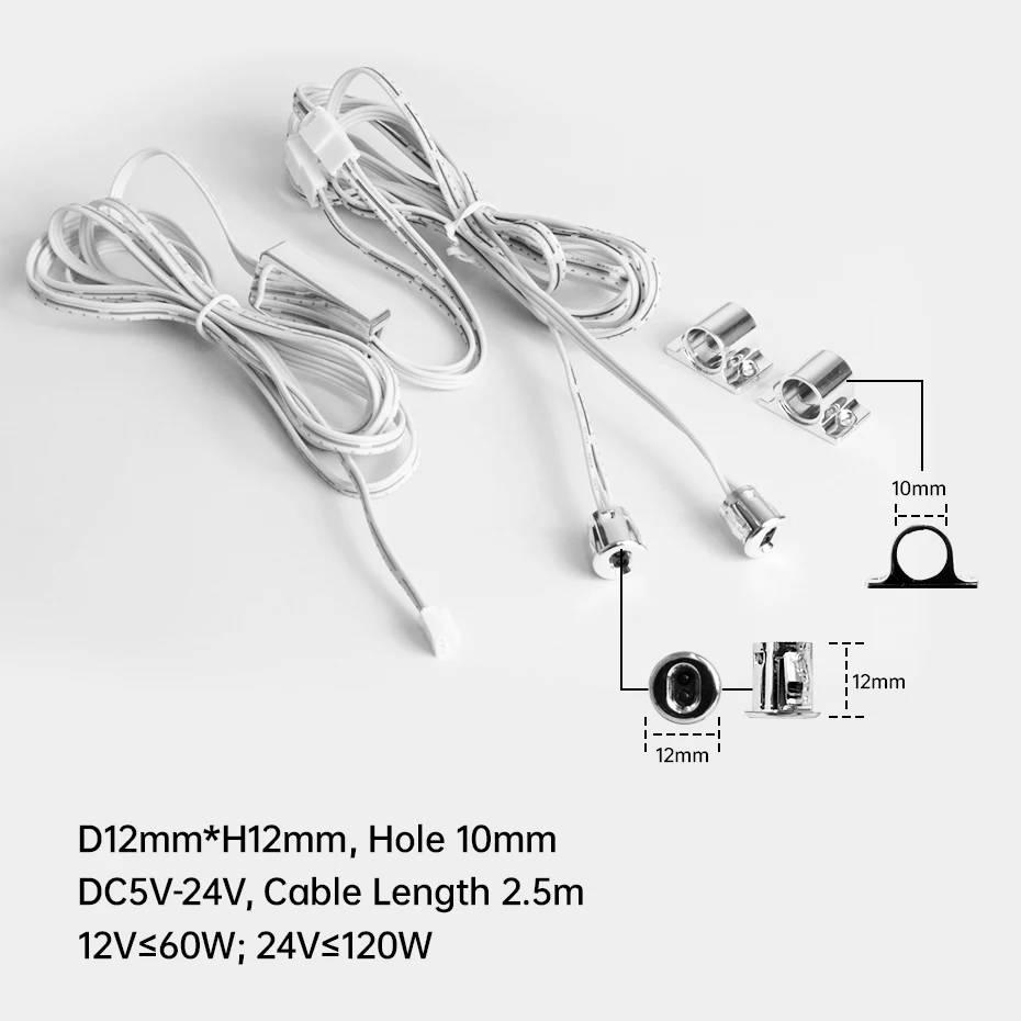 1-6 قطعة COB LED قطاع عدة 24 فولت مع مفتاح مستشعر الباب المزدوج التحكم لخزانة خزانة عرض الإضاءة الليلية المتكاملة