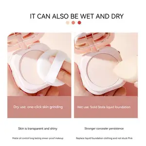 Mengatur Bedak Kontrol Minyak Pengaturan Riasan Mencerahkan Warna Kulit Bedak Dengan Cermin Bedak Rias Portabel Ringkas 10 nada penjualan terbaik - №