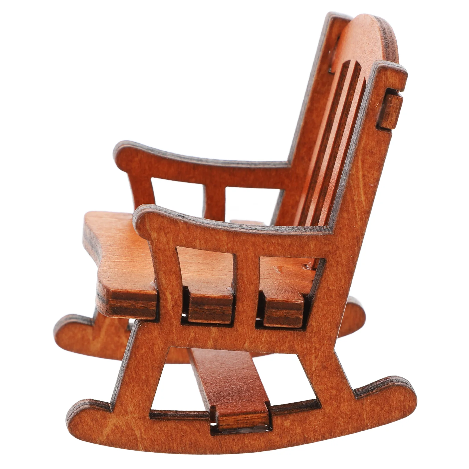 

House Rocking Chair Decoration Vintage Dolls Office Wooden Armchair Ornament