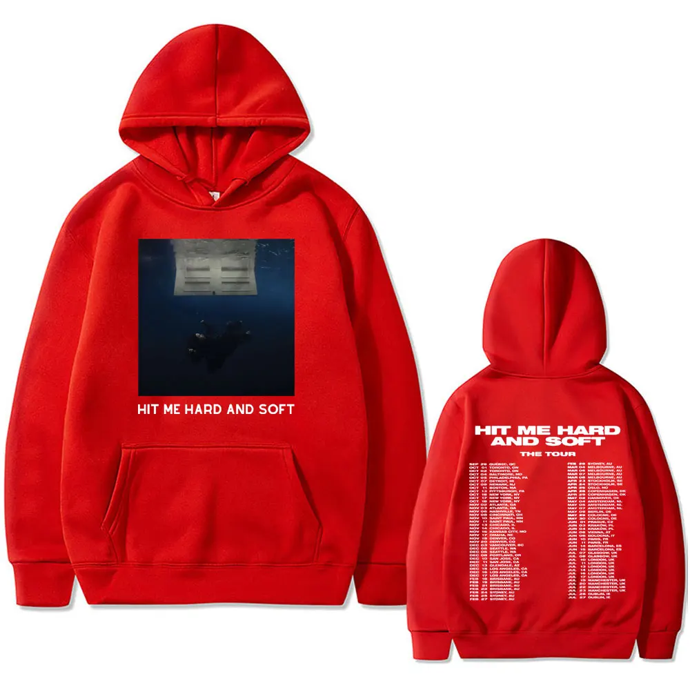 Hit Me Hard and Soft The Tour 2024 Music Album Double Sided Print Hoodie Men Women Fashion Oversized Pullover Male Streetwear