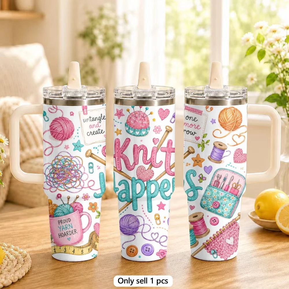 Classroom blackboard Art Vacuum Flasks 40oz Vacuum Insulated Travel Mug with Straw & Handle | Stainless Steel Leakproof Tumbler
