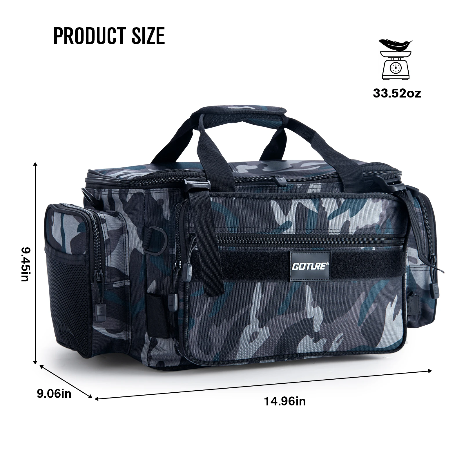 Goture Lure Bag Multifunctional Waist Shoulder Bag Crossbody Waterproof And Wear-resistant Fishing Tackle Accessory Bag